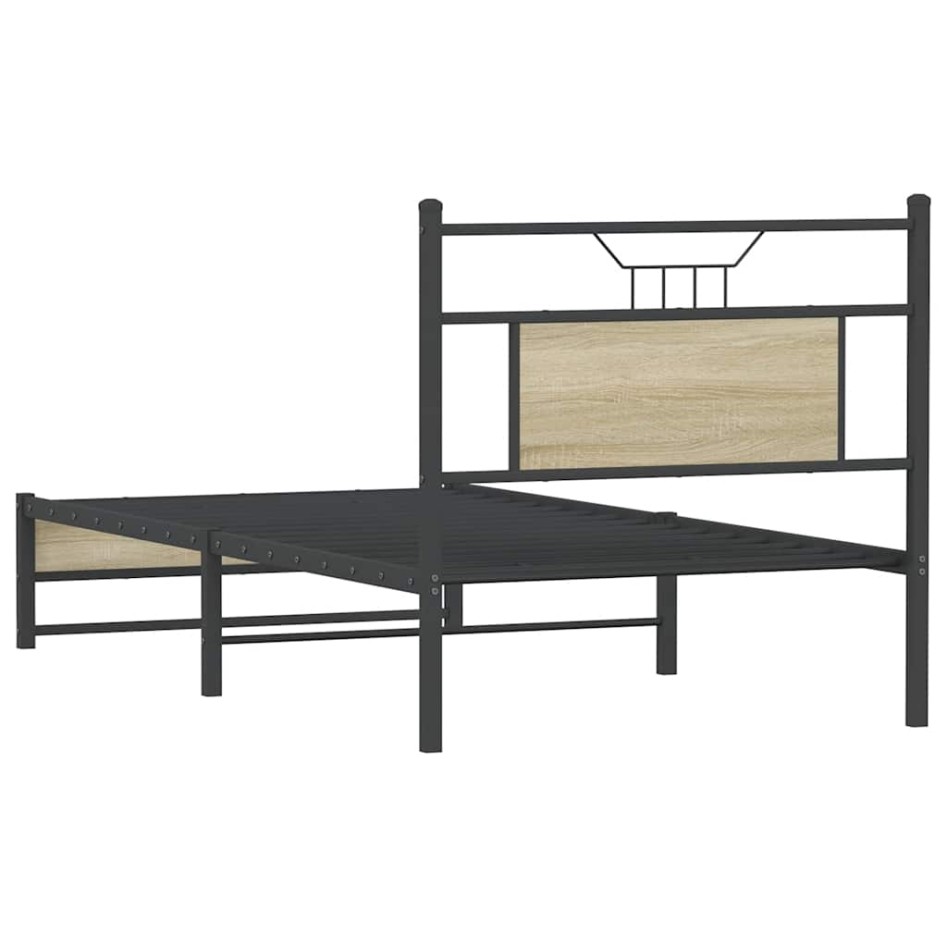 Estructura de cama sin colchón madera roble Sonoma 80x200