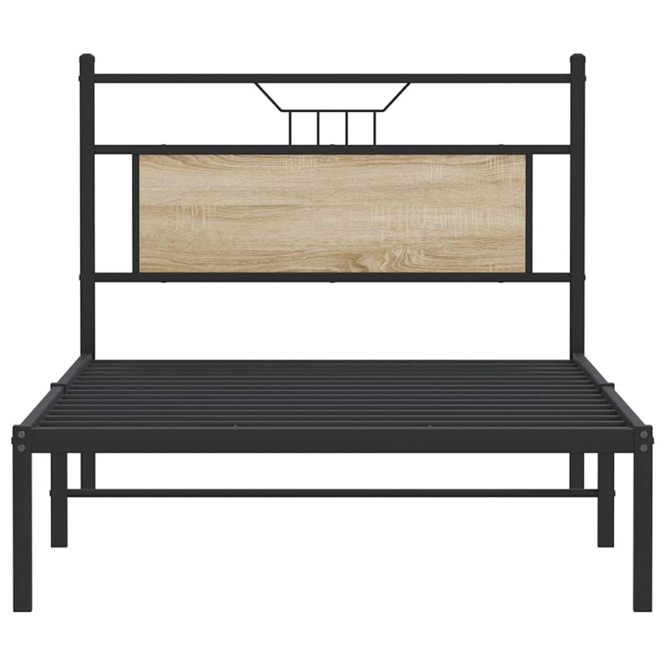 Estructura de cama sin colchón madera roble Sonoma 100x190