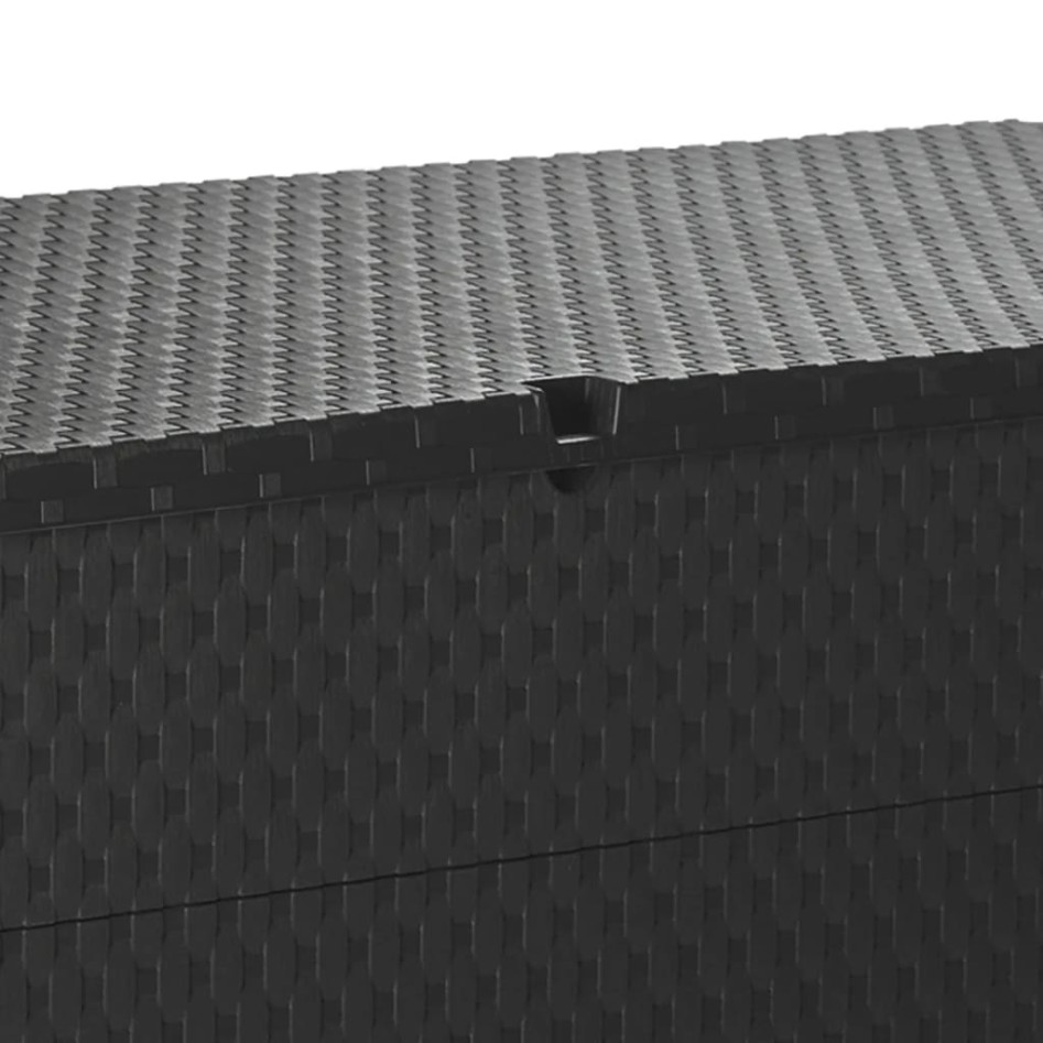 Caja de almacenamiento de jardín marrón ratán PP 120x56x63