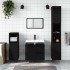Armario de baño madera contrachapada negro 65x33x60