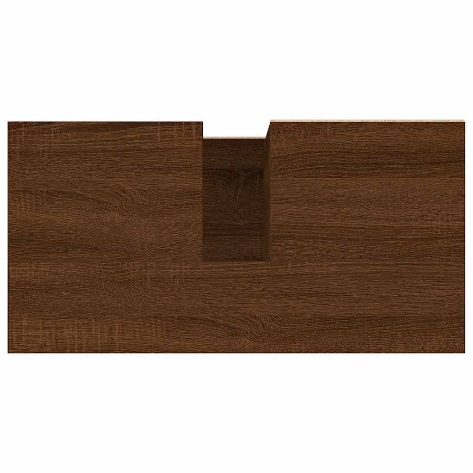 Armario de baño madera contrachapada marrón roble 65x33x60