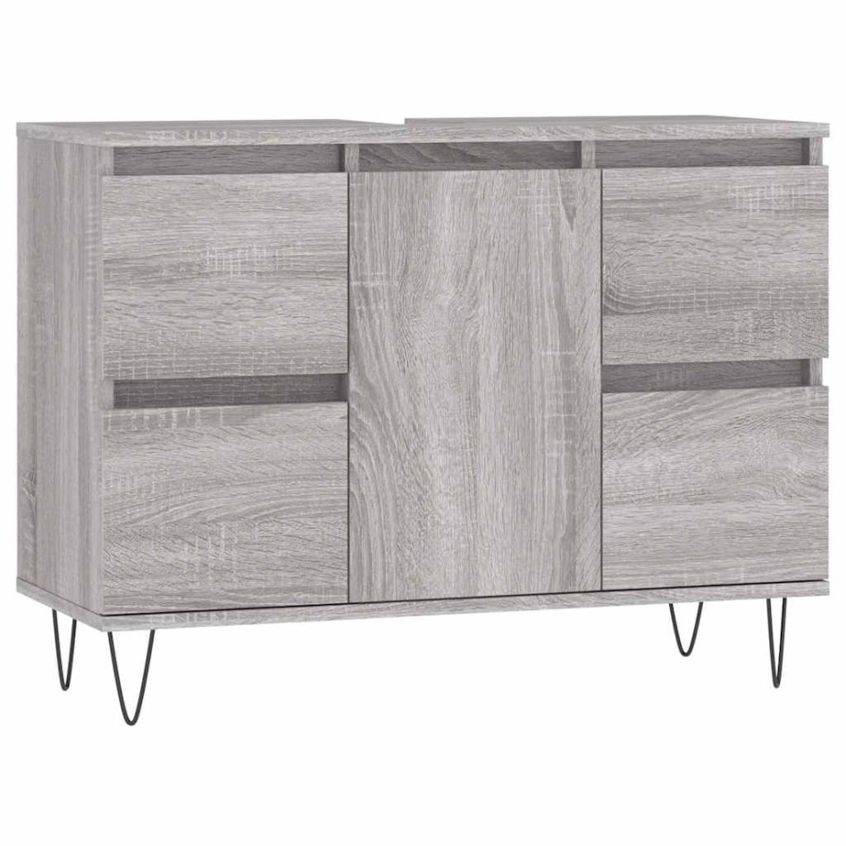 Mueble de baño madera de ingeniería gris Sonoma 80x33x60