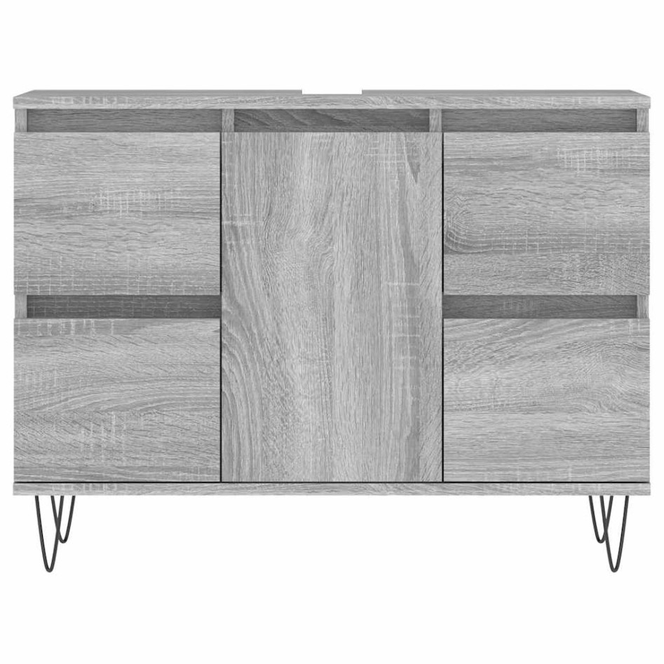Mueble de baño madera de ingeniería gris Sonoma 80x33x60