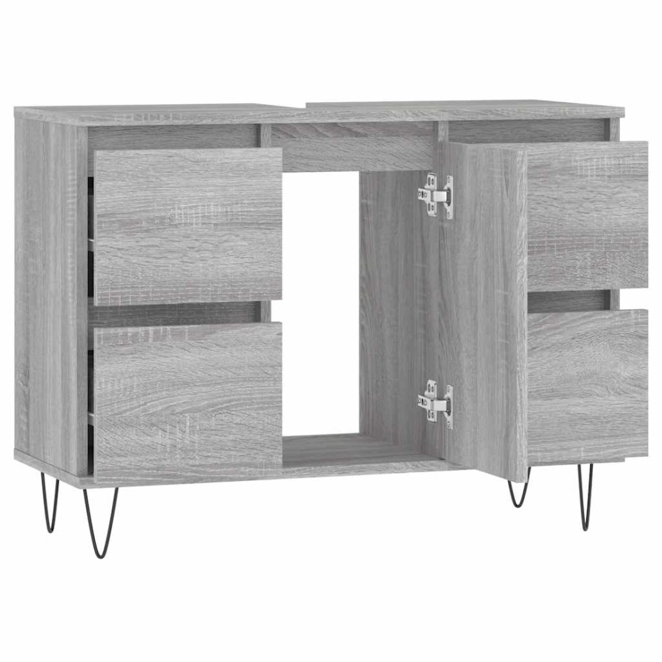 Mueble de baño madera de ingeniería gris Sonoma 80x33x60