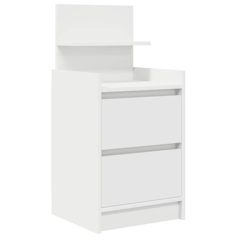 Mesillas de noche con 2 cajones 2 uds Blanco 38x34x80