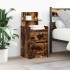 Mesilla de noche con 2 cajones roble ahumado 38x34x80
