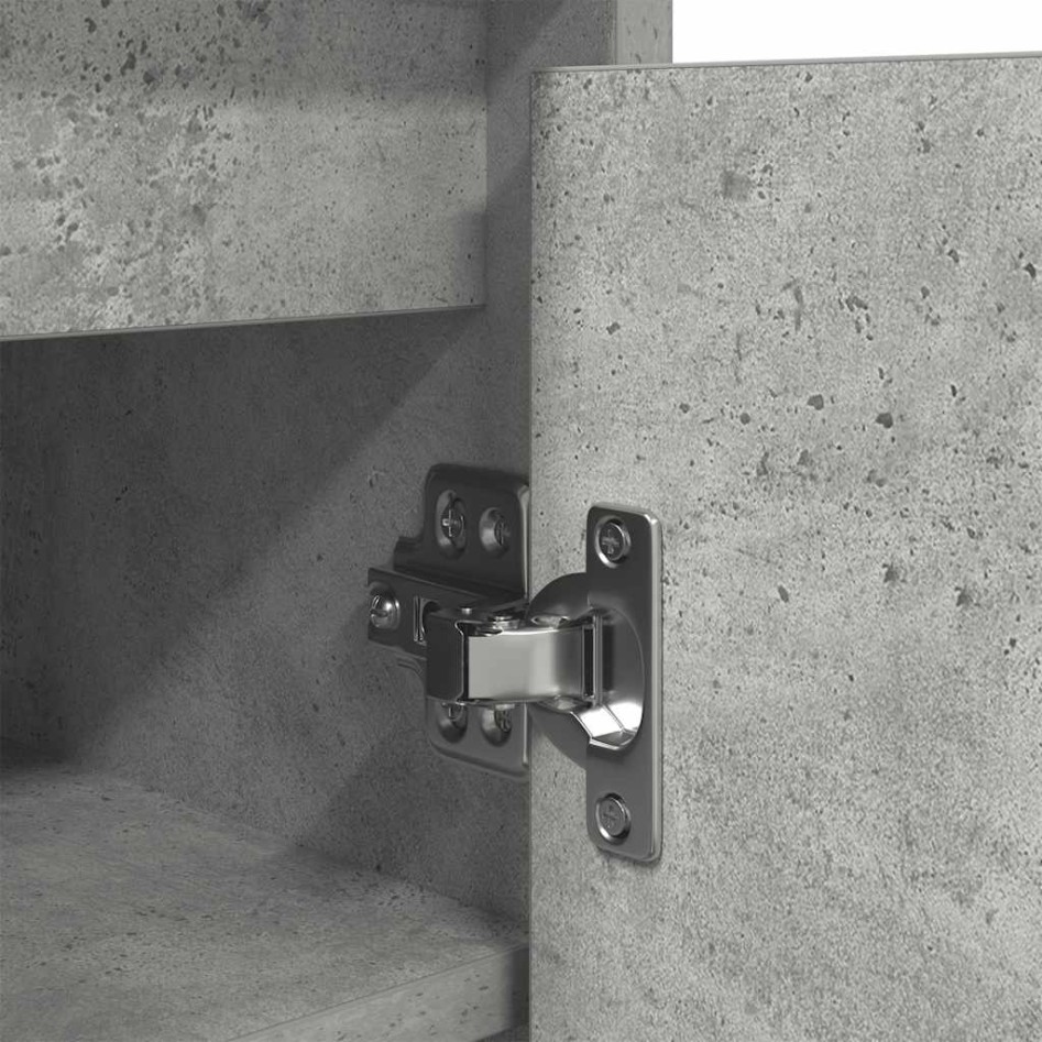 Zapatero gris hormigón 57x34x76 cm madera