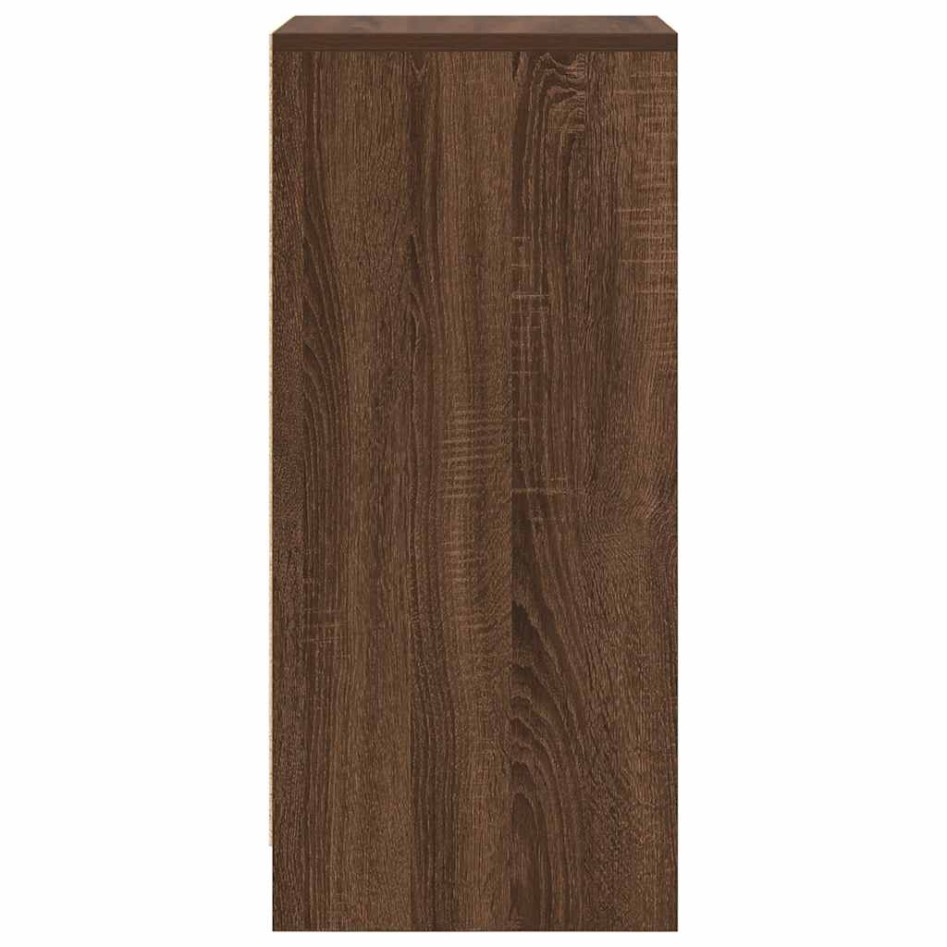 Zapatero de madera de roble marrón 29,5x34x76