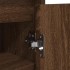 Zapatero de madera de roble marrón 29,5x34x76