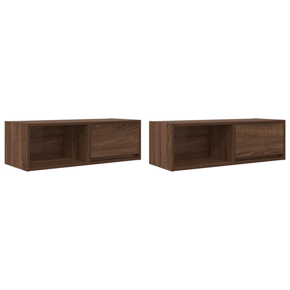 Muebles de TV 2uds Roble marrón 80x31x25,5 cm Madera
