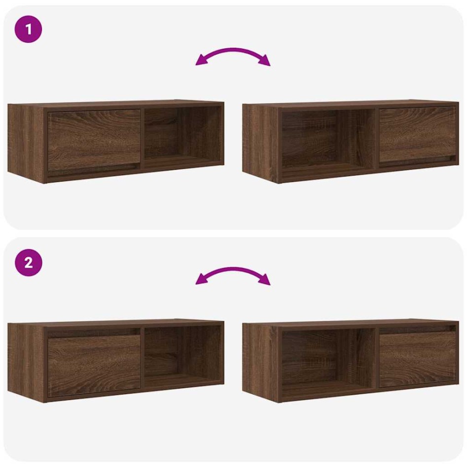 Muebles de TV 2uds Roble marrón 80x31x25,5 cm Madera