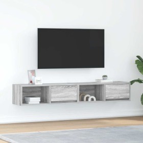 Muebles de TV 2 uds madera ingeniería gris Sonoma 80x31x25,5