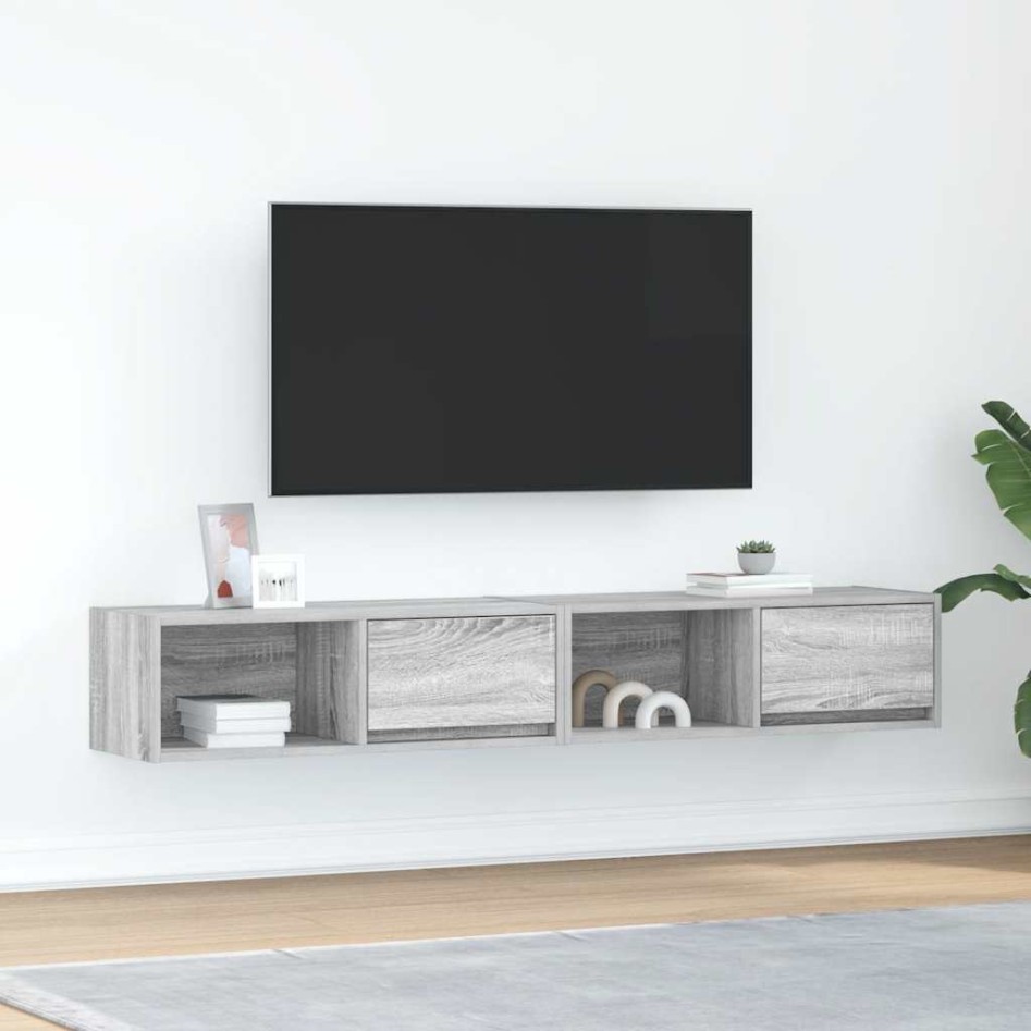 Muebles de TV 2 uds madera ingeniería gris Sonoma 80x31x25,5