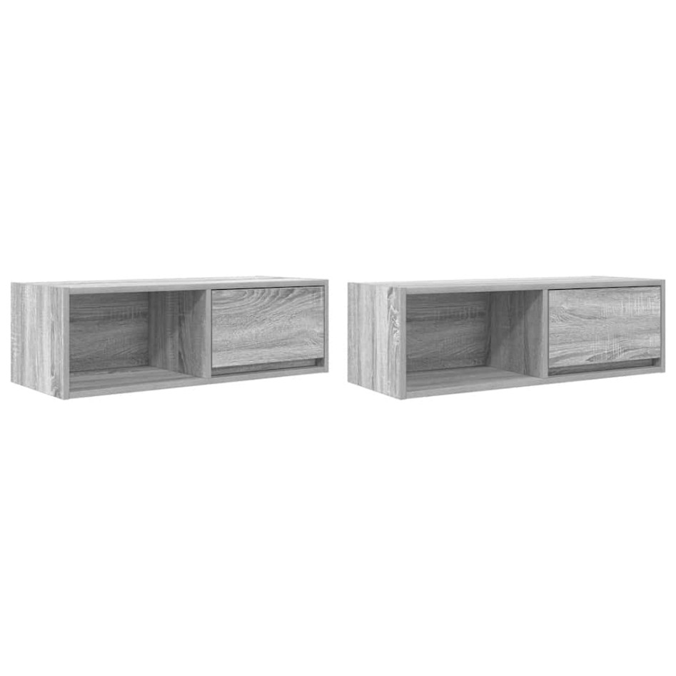 Muebles de TV 2 uds madera ingeniería gris Sonoma 80x31x25,5