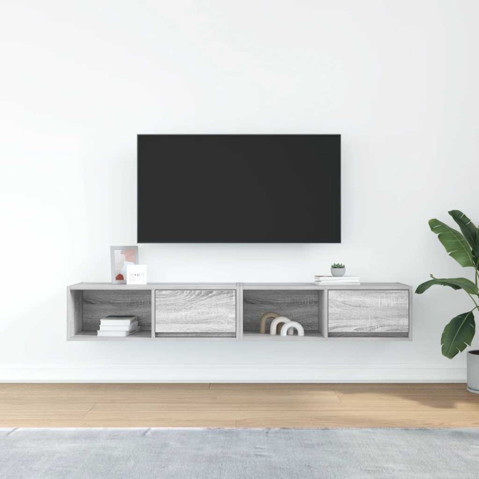 Muebles de TV 2 uds madera ingeniería gris Sonoma 80x31x25,5