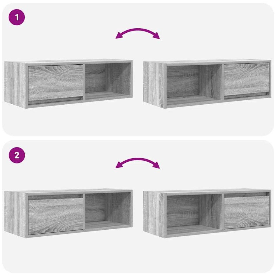 Muebles de TV 2 uds madera ingeniería gris Sonoma 80x31x25,5