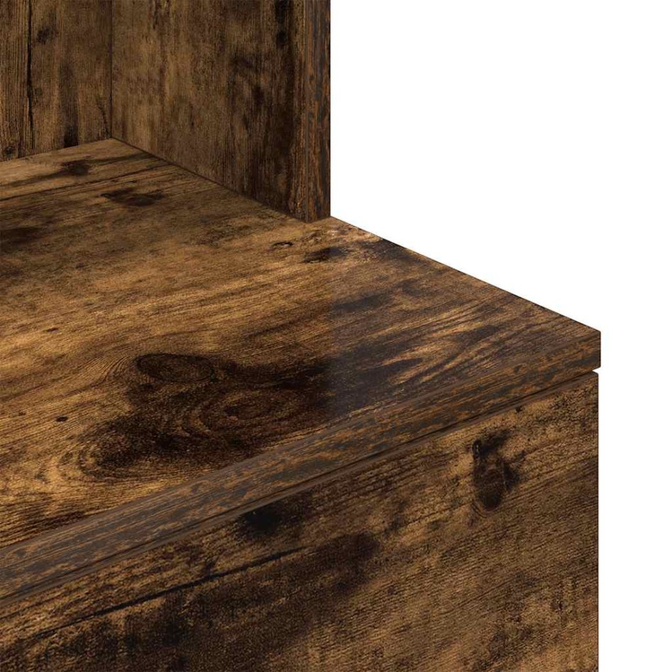 Mesilla de noche roble ahumado 39x35x125 cm Madera