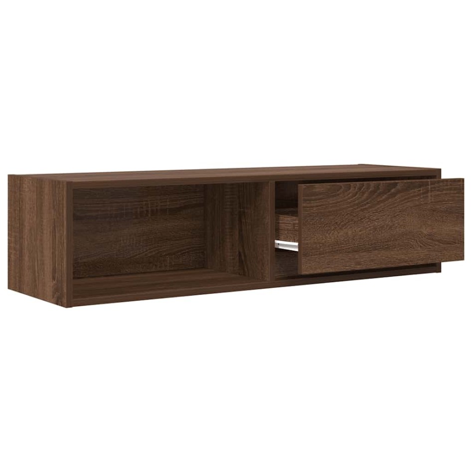 Mueble de TV madera de ingeniería marrón roble 100x31x25,5