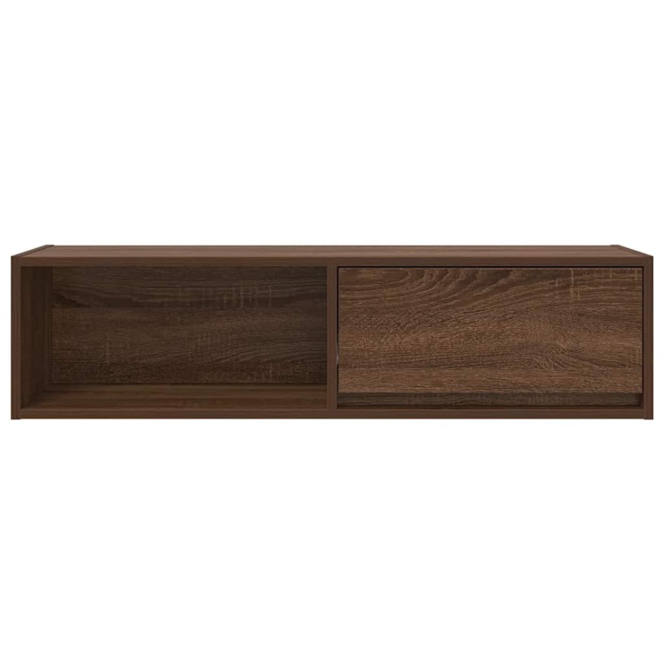 Mueble de TV madera de ingeniería marrón roble 100x31x25,5