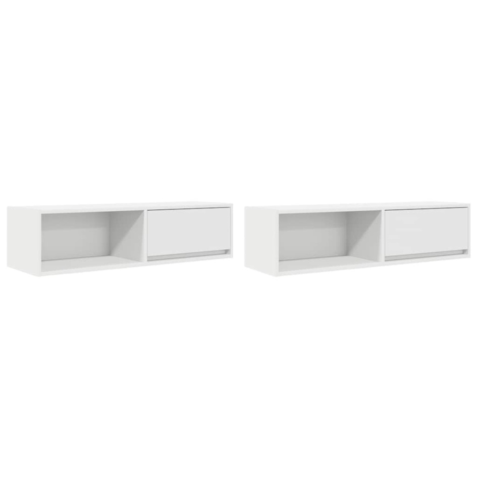 Muebles de TV 2 uds Blanco 100x31x25,5 cm Madera de