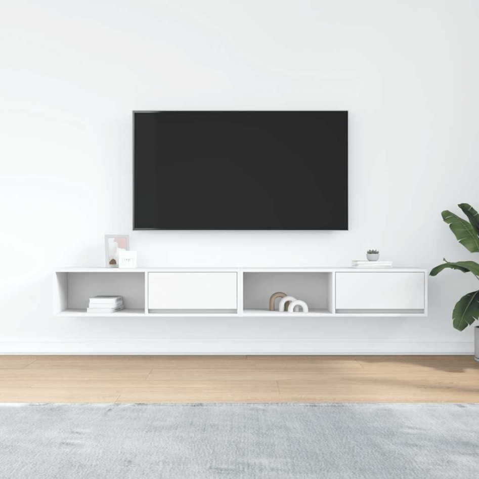 Muebles de TV 2 uds Blanco 100x31x25,5 cm Madera de
