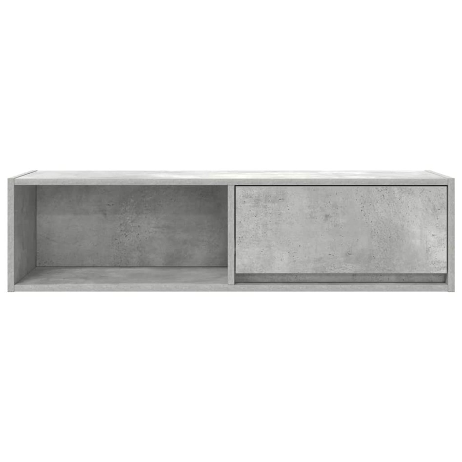 Mueble de TV madera contrachapada gris hormigón 100x31x25,5