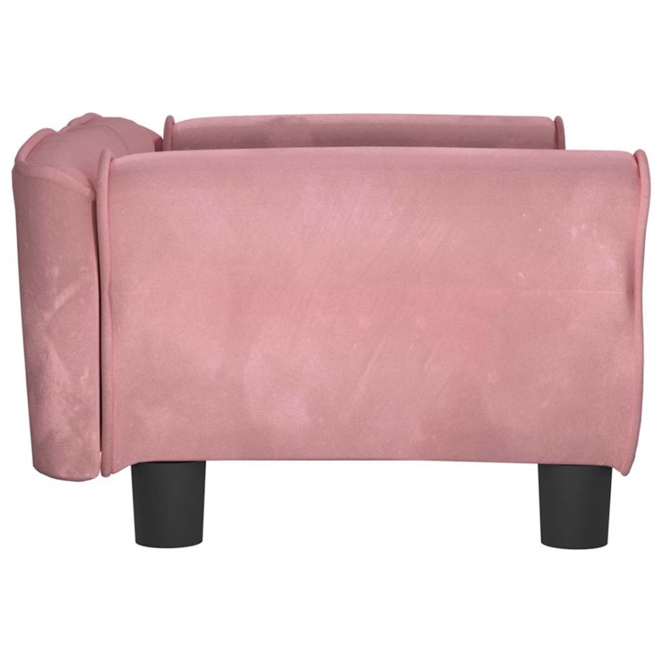 Cama para perros de terciopelo rosa 70x45x30