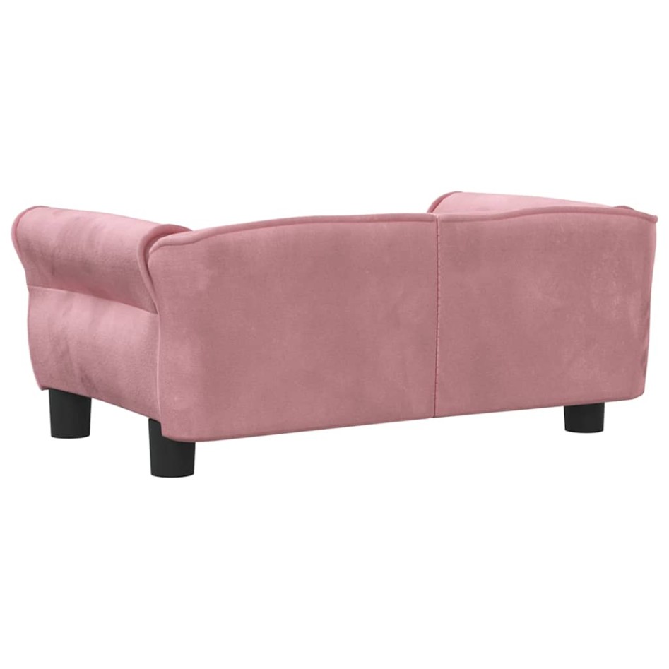 Cama para perros de terciopelo rosa 70x45x30