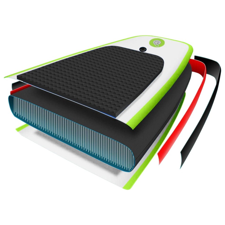 Juego de tabla de paddle surf hinchable verde y