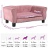 Cama para perros de terciopelo rosa 70x45x30