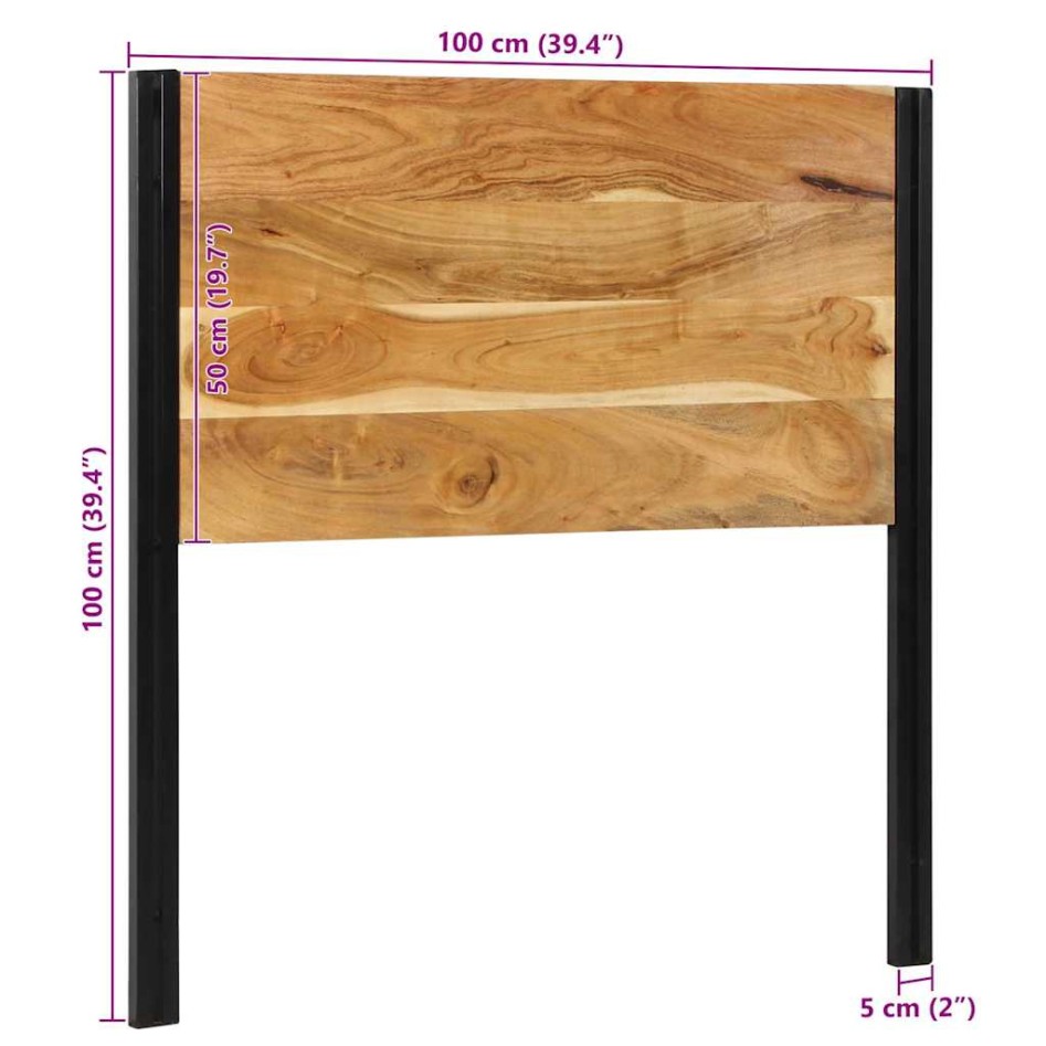 Cabecero 100 cm Madera Maciza Acacia y