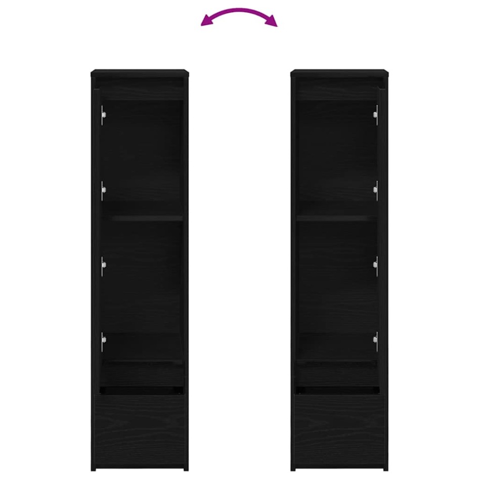 Aparador alto roble negro 29,5x34x119,5 cm madera de