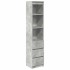 Aparador alto gris hormigón 37,5x35x180 cm madera de