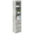 Aparador alto gris hormigón 37,5x35x180 cm madera de