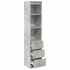Aparador alto gris hormigón 37,5x35x180 cm madera de