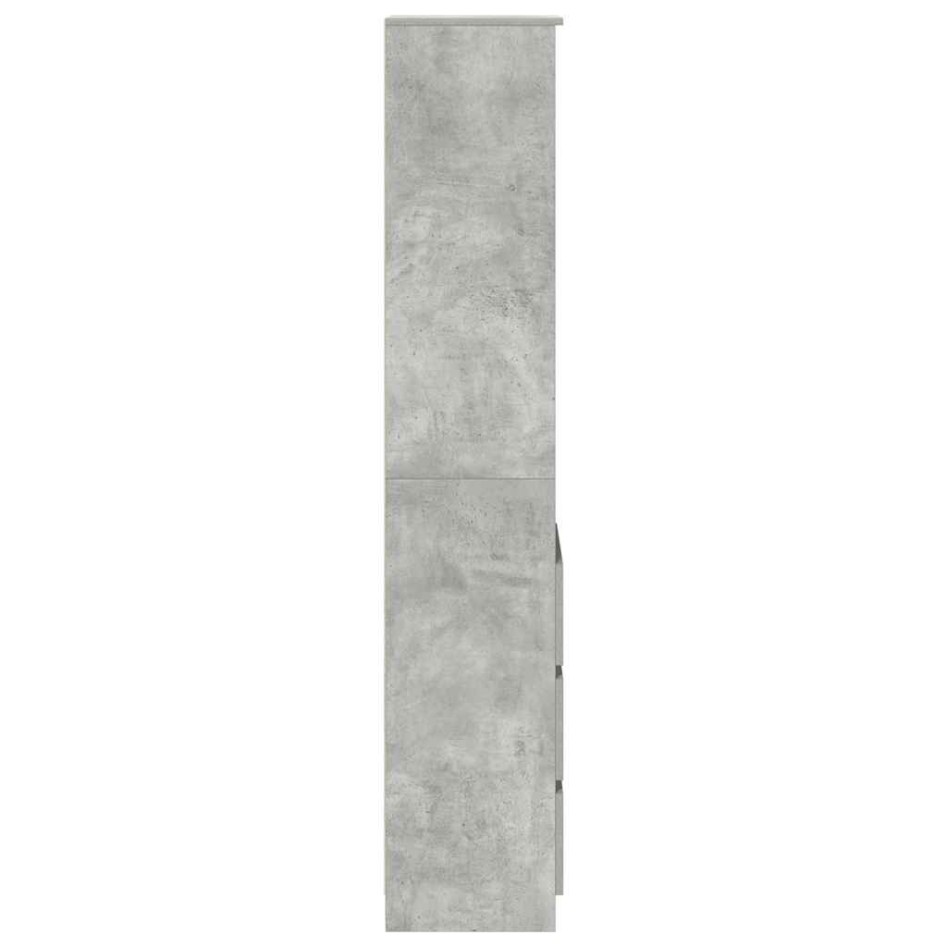 Aparador alto gris hormigón 37,5x35x180 cm madera de