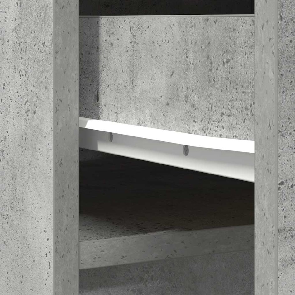 Aparador alto gris hormigón 37,5x35x180 cm madera de