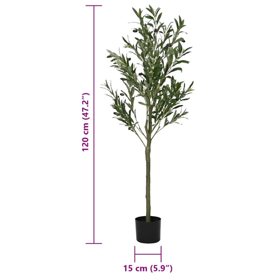 Árbol de olivo artificial con 450 hojas verde 120