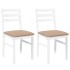 Sillas de comedor con cojines 2uds madera maciza blanco