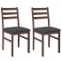 Sillas de comedor con cojines 2 uds madera maciza marrón