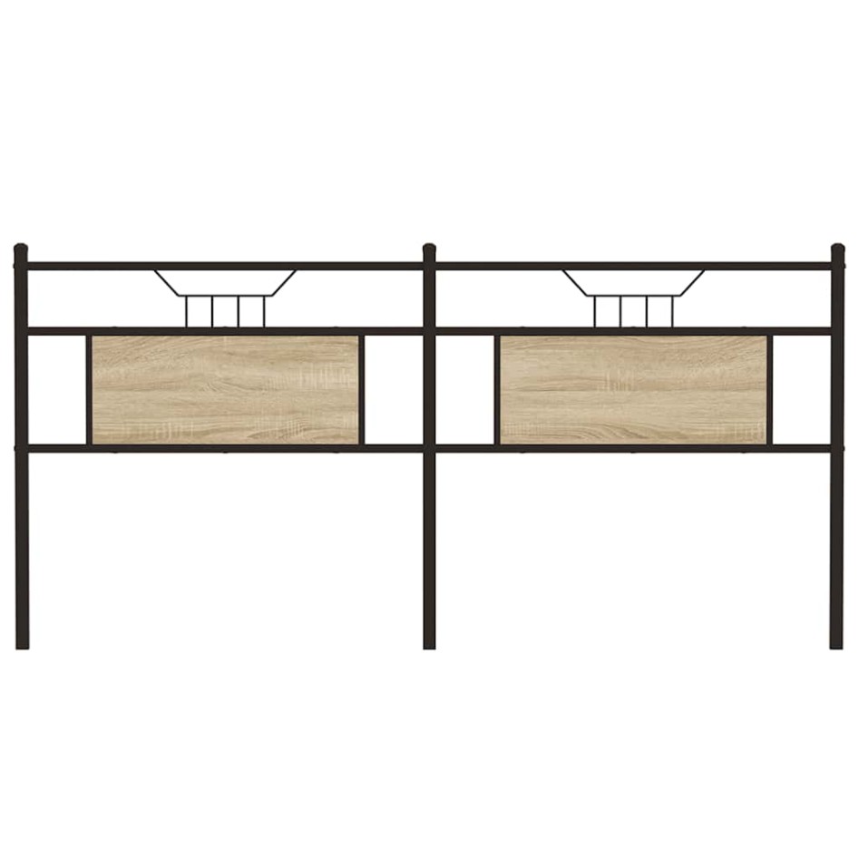 Cabecero de madera de ingeniería y acero roble Sonoma 180