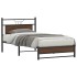 Estructura de cama sin colchón roble marrón 107x203