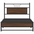 Estructura de cama sin colchón roble marrón 107x203