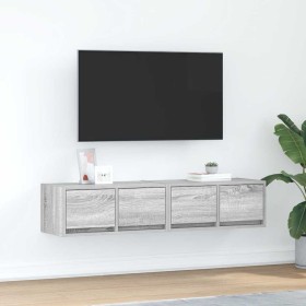 Muebles de TV 2 uds madera ingeniería gris Sonoma 60x31x25,5
