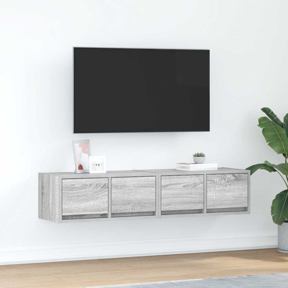 Muebles de TV 2 uds madera ingeniería gris Sonoma 60x31x25,5