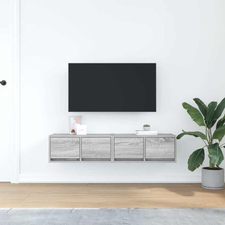 Muebles de TV 2 uds madera ingeniería gris Sonoma 60x31x25,5