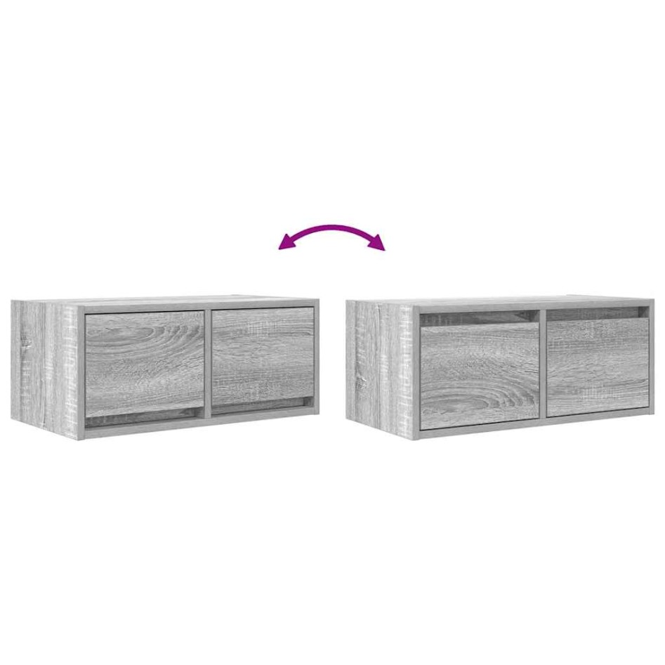Muebles de TV 2 uds madera ingeniería gris Sonoma 60x31x25,5