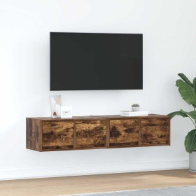 Muebles de TV 2 uds madera ingeniería color roble 60x31x25,5