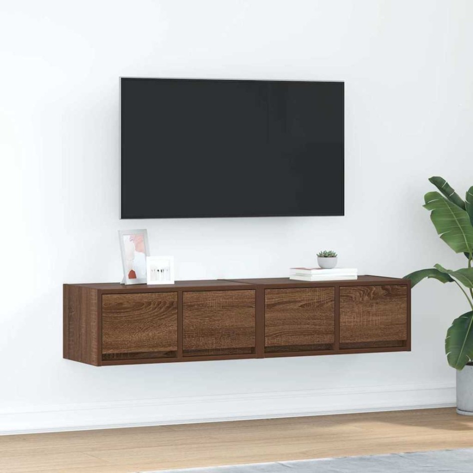 Muebles de TV 2uds Roble marrón 60x31x25,5 cm Madera