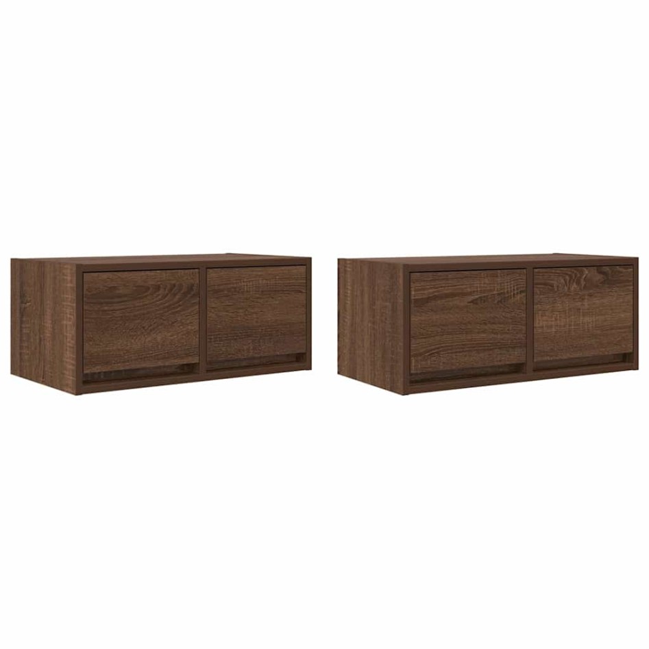 Muebles de TV 2uds Roble marrón 60x31x25,5 cm Madera